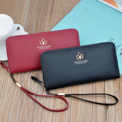 Women's Long Wallet Clutch Star Printing Zipper Hand Strap