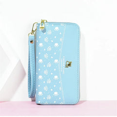 Embroidered Dog Print Women's Wallet Long Multi-Card Phone Bag