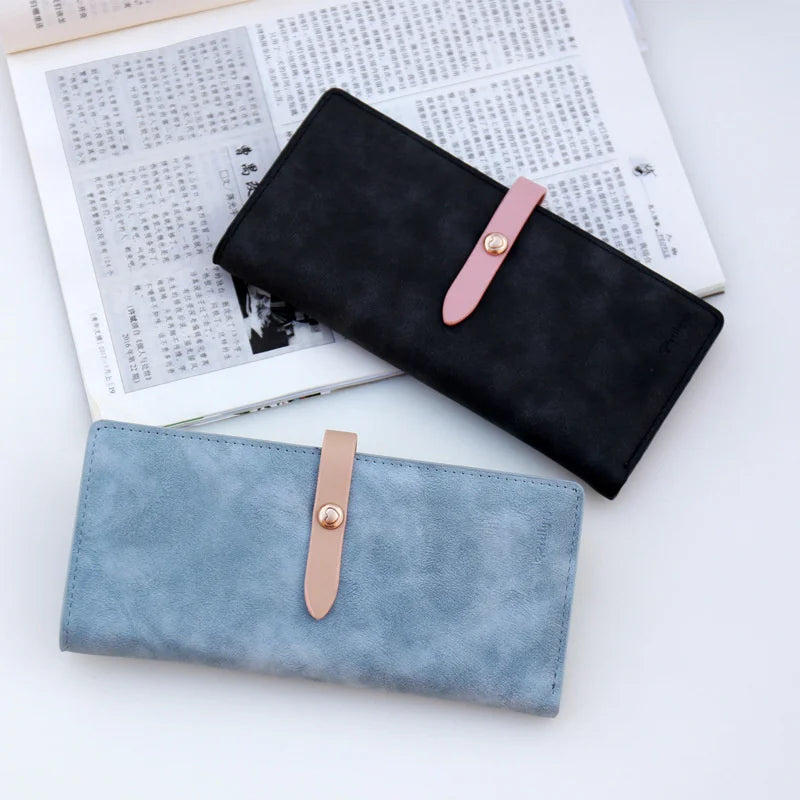 Women's Long Wallet with Large Capacity Frosted Wallet