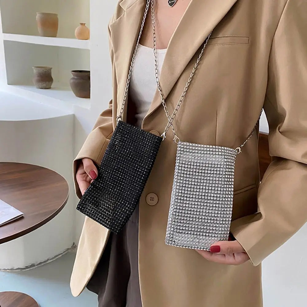 Rhinestone Crossbody Shoulder Bag Chain Mini Purse