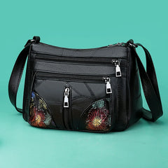 Wild Multi-layer Messenger Bag Leather Strap Crossbody Bag