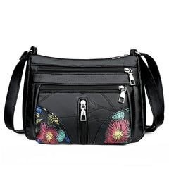 Wild Multi-layer Messenger Bag Leather Strap Crossbody Bag