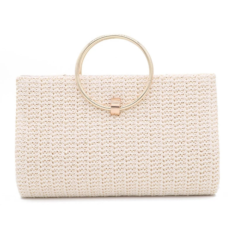 Straw Banquet Purse with Tassel Crossbody Bag