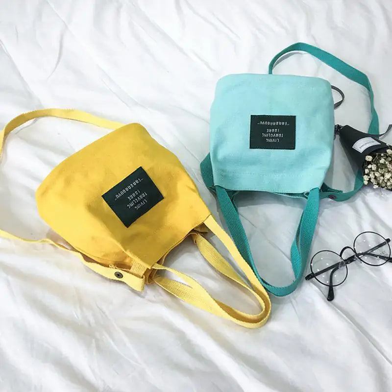 Canvas Single Strap Mini Crossbody Bag for Women