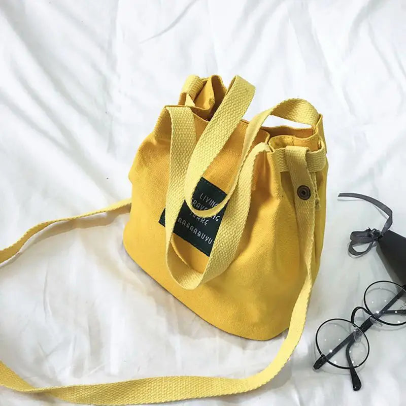Womens' Canvas Bucket Bag Shoulder Crossbody Handbag