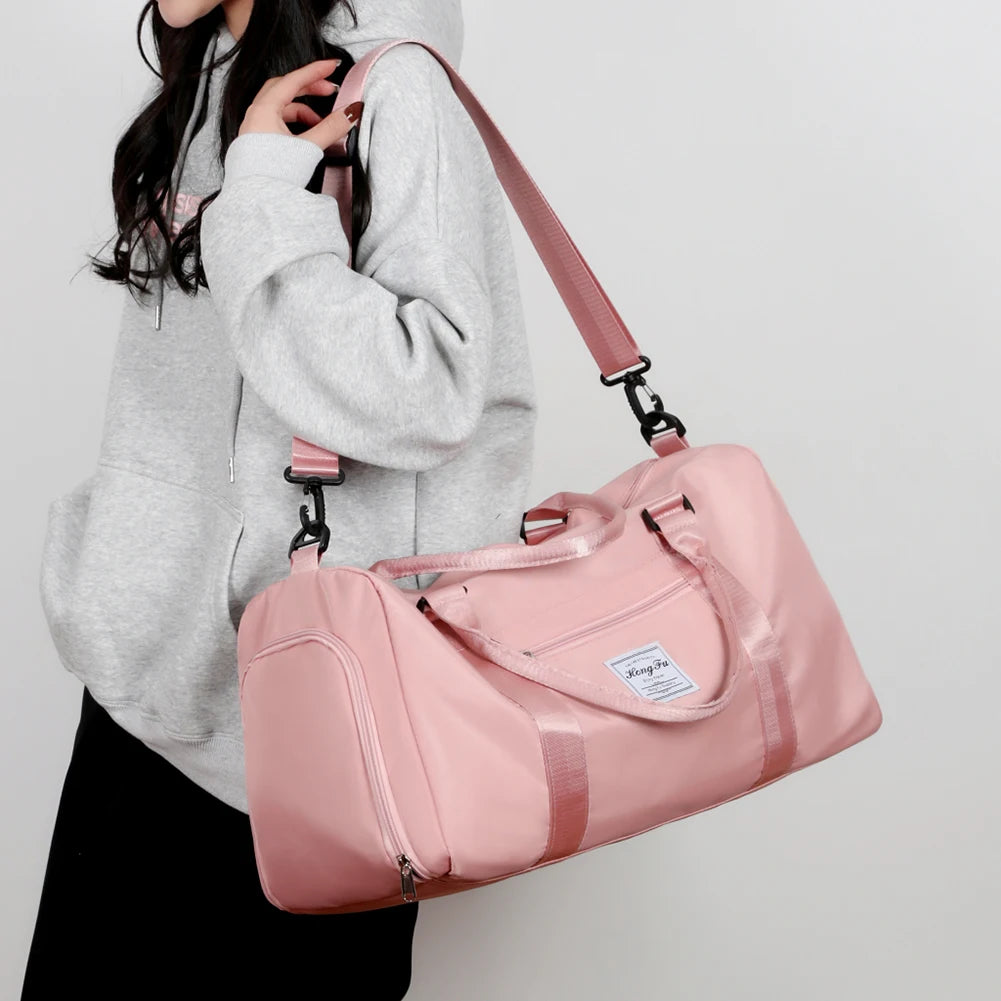 Women's Gym Duffel Bag with Wet Pocket & Shoes Compartment