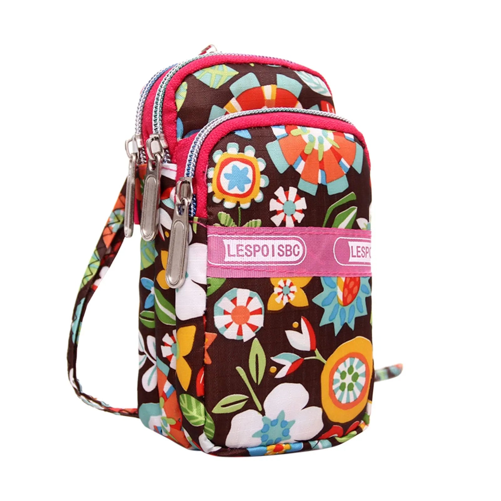 Waterproof Crossbody Wallet Phone Bag Nylon Zipper Cartoon Arm Bag