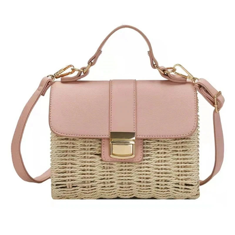 High-Quality Straw Woven Square Tote Bag