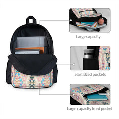 Pastel Kilim Pattern Backpacks Men Women Harajuku Zip Pockets