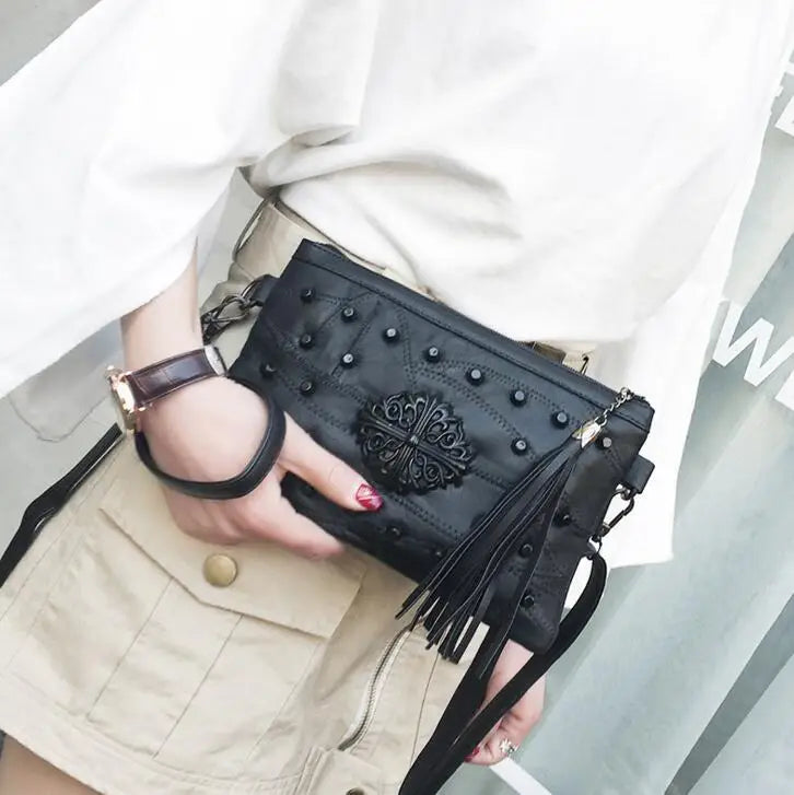 Hot Women Hand Bag Female Rivet Shoulder Bag Clutch Bag