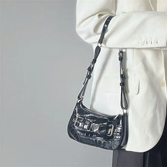 Y2k Crocodile Pattern Shoulder Bag for Women