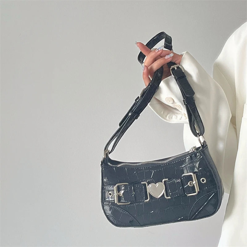Y2k Crocodile Pattern Shoulder Bag for Women