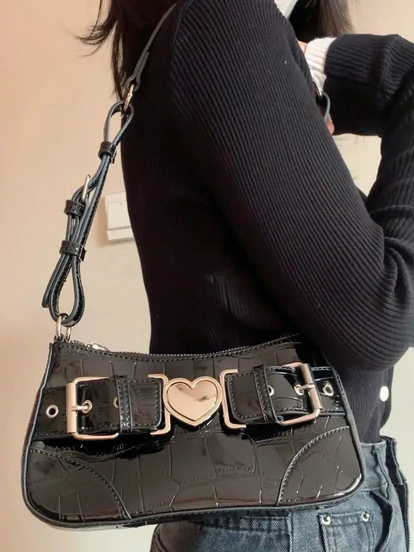 Y2k Crocodile Pattern Shoulder Bag for Women