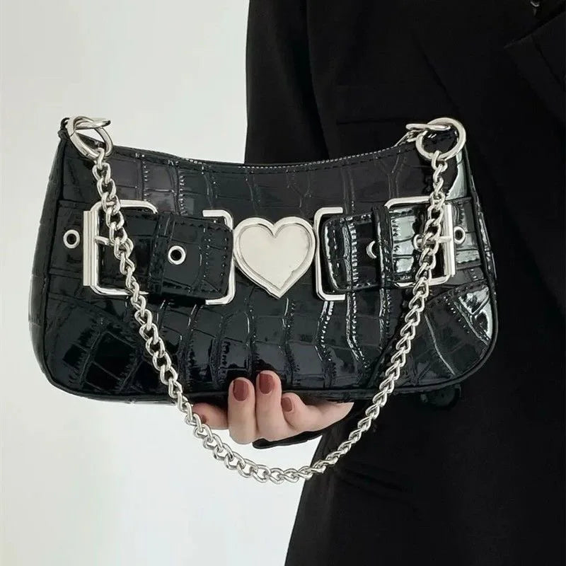 Y2k Crocodile Pattern Shoulder Bag for Women