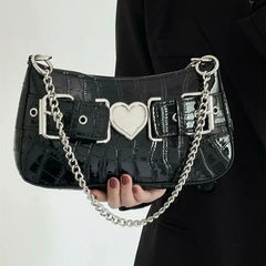 Y2k Crocodile Pattern Shoulder Bag for Women