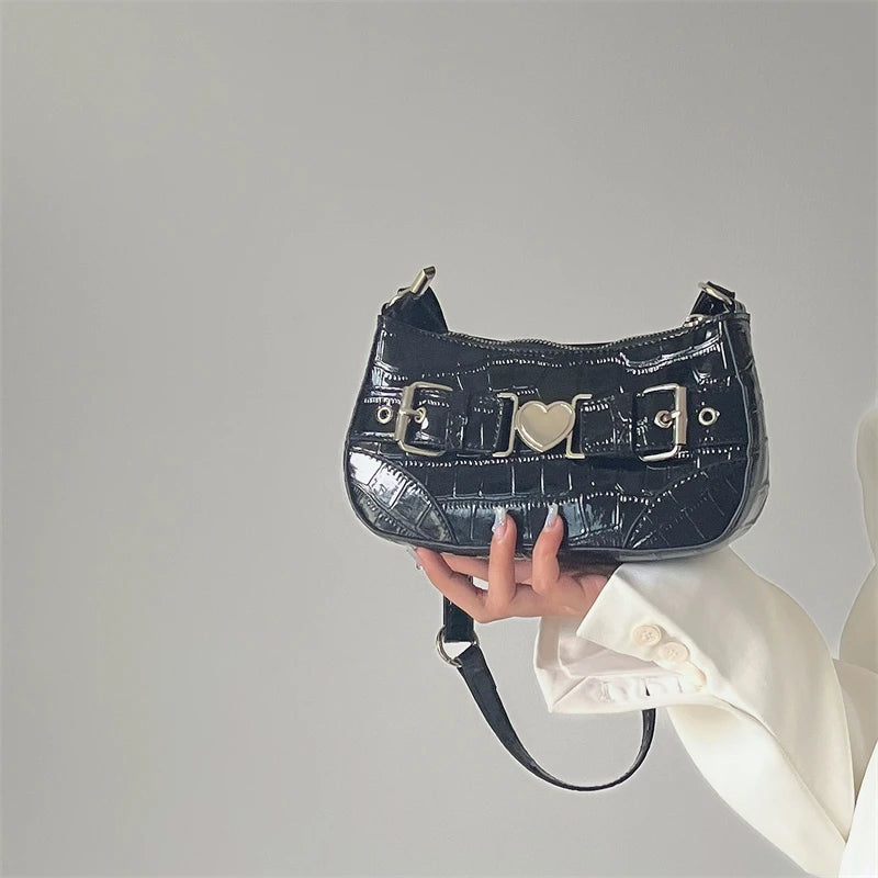 Y2k Crocodile Pattern Shoulder Bag for Women