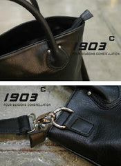 Men's PU Leather Handbag Large Tote Top-Handles