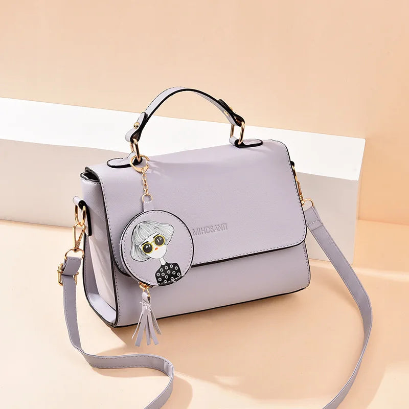 PU Leather Shoulder Messenger Bag Top-Handle Small Bag for Women