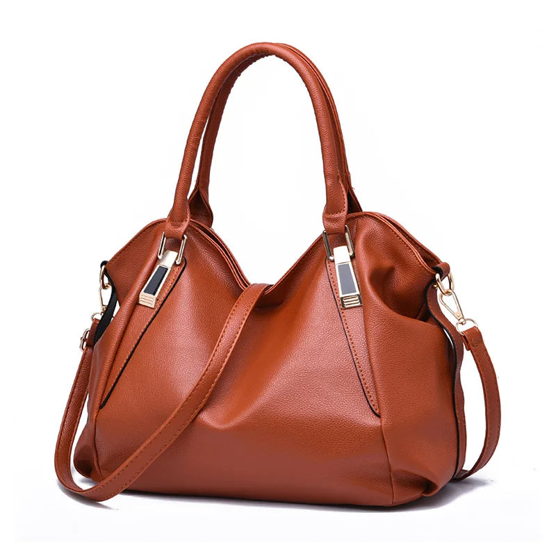 Women Shoulder Bags Solid Top-Handle Handbag PU Leather Tote