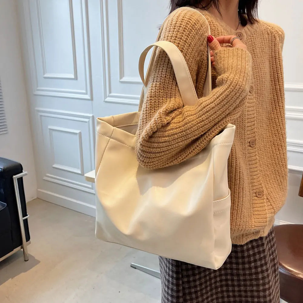 Winter Large Capacity Leather Shoulder Bag for Women