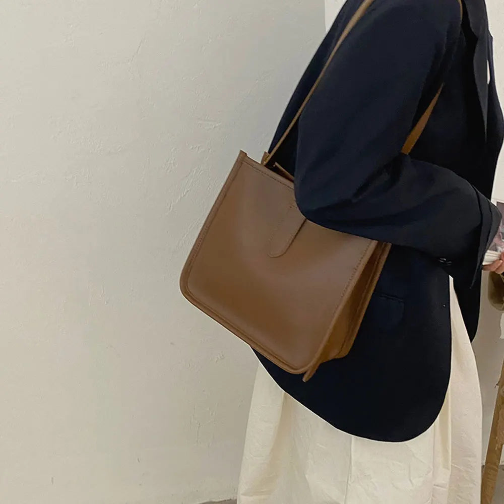 Vintage Leather Shoulder Bag Casual Ladies Clutch