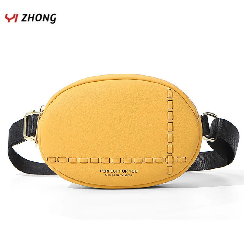YIZHONG Leather Pink Waist Bag Fanny Pack Women Fashion Belt Bag Sac Purse
