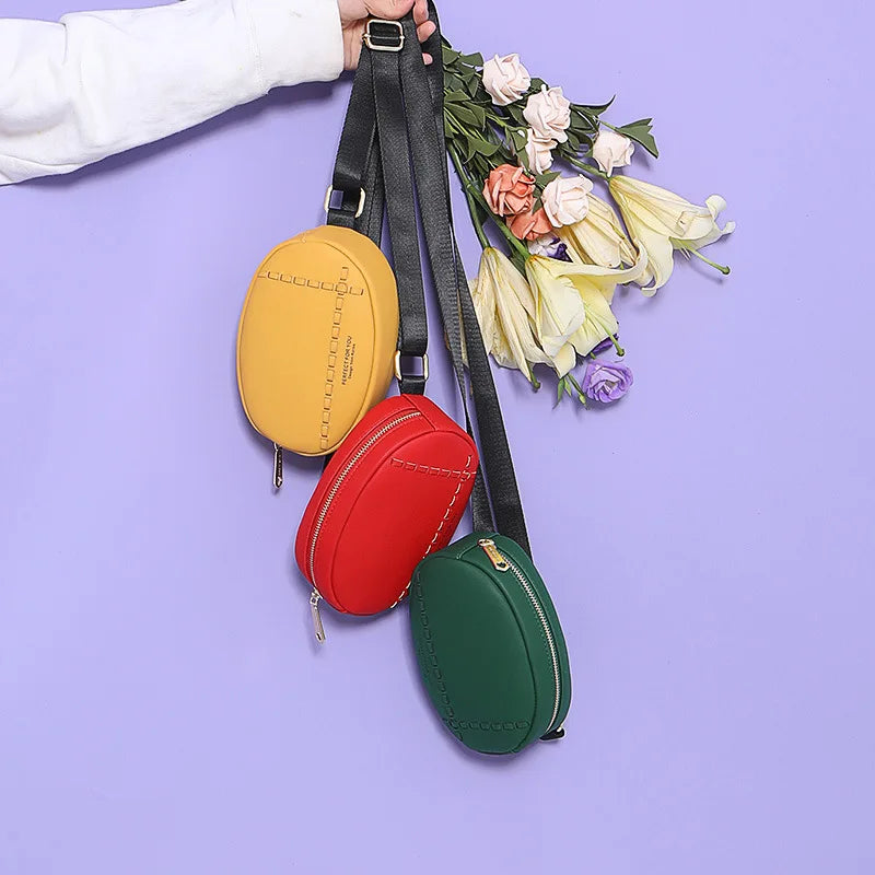YIZHONG Leather Pink Waist Bag Fanny Pack Women Fashion Belt Bag Sac Purse