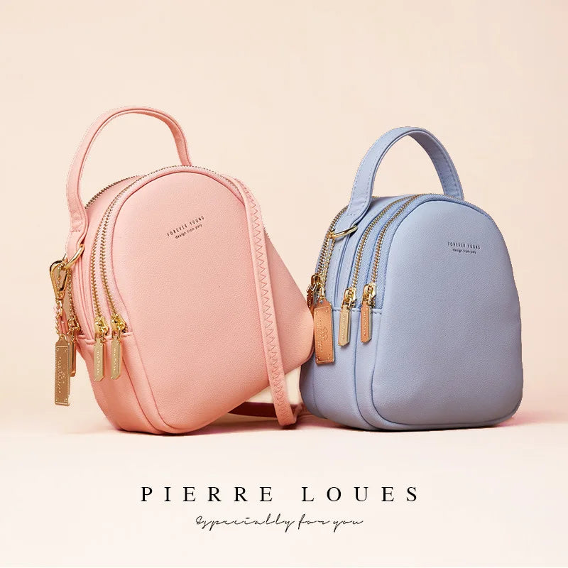 YIZHONG Mini Headphone Hole Backpack Women MultiFunction Shoulder Bag