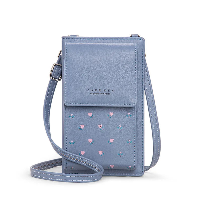 Purple Small Bag Women Cell Phone Pocket Soft Leather Ladies Mini Crossbody Bag
