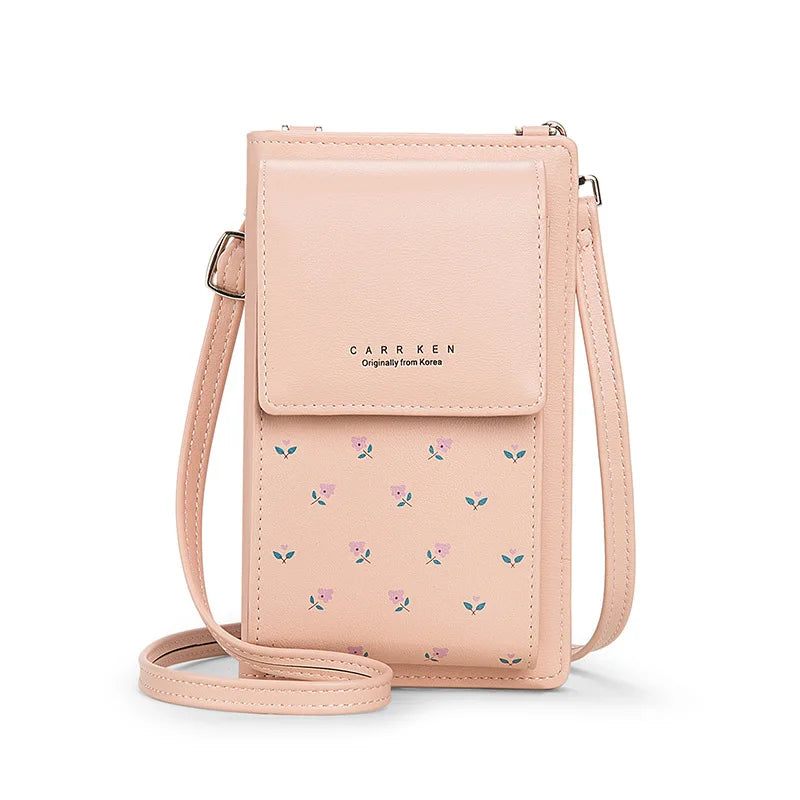 Purple Small Bag Women Cell Phone Pocket Soft Leather Ladies Mini Crossbody Bag