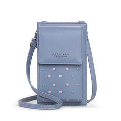 Purple Small Bag Women Cell Phone Pocket Soft Leather Ladies Mini Crossbody Bag