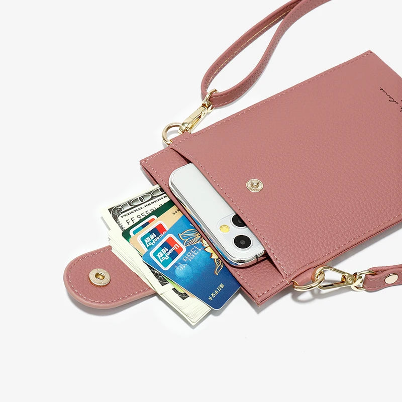 Women Crossbody Bag Pu Leather Ladies Messenger Purse with Cell Phone Pocket