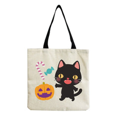 Cat Printed Casual Tote Beach Shoulder Bag for Women Girl
