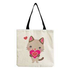 Cat Printed Casual Tote Beach Shoulder Bag for Women Girl