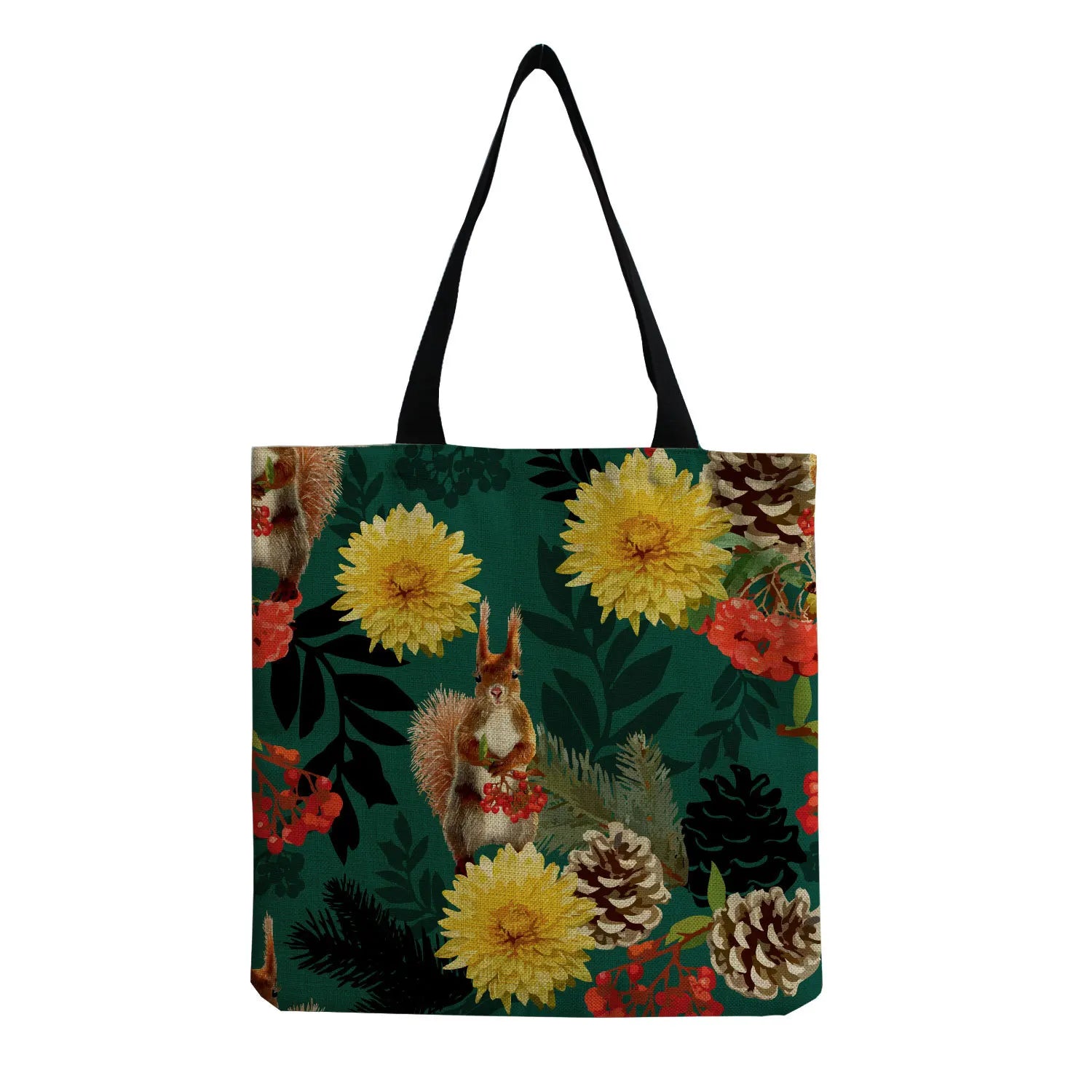 Daisy Printed Casual Tote Foldable Shoulder Bag Women Shopping Bag