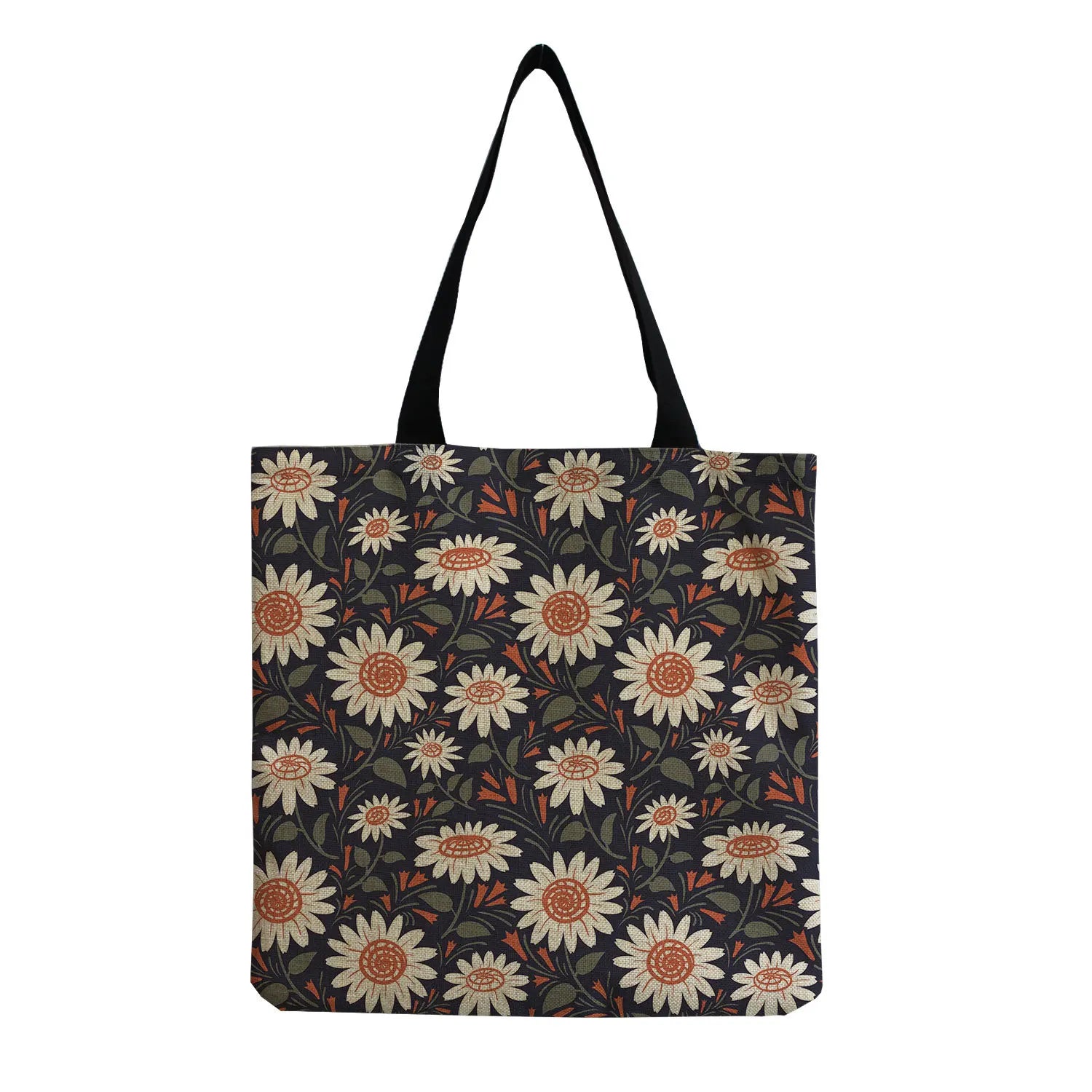 Daisy Printed Casual Tote Foldable Shoulder Bag Women Shopping Bag