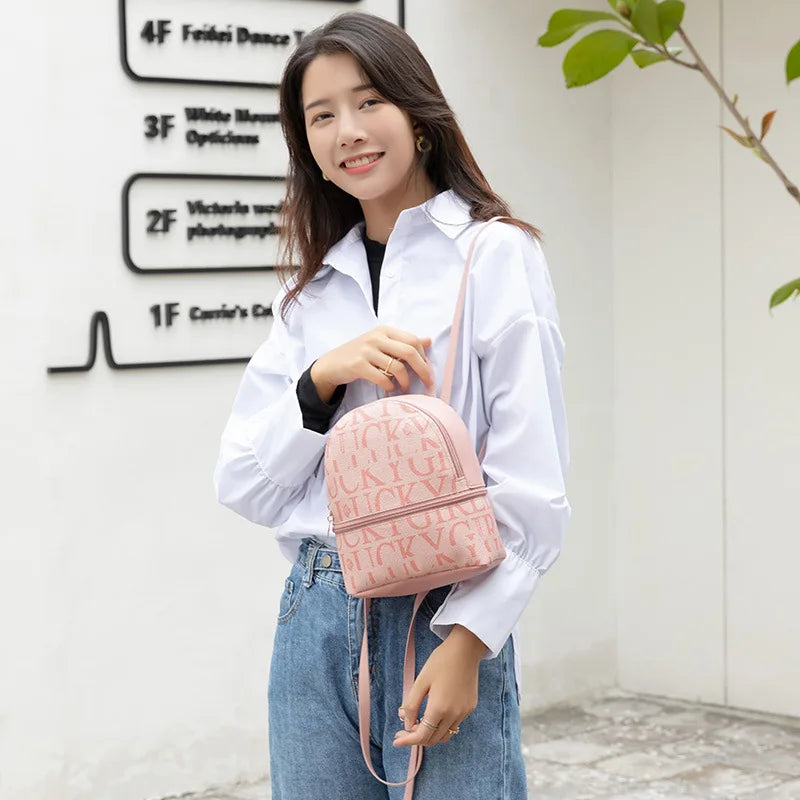 Yaoku Printed Backpack Cross-body Shoulder Bag Casual Shoulder Pu Bag