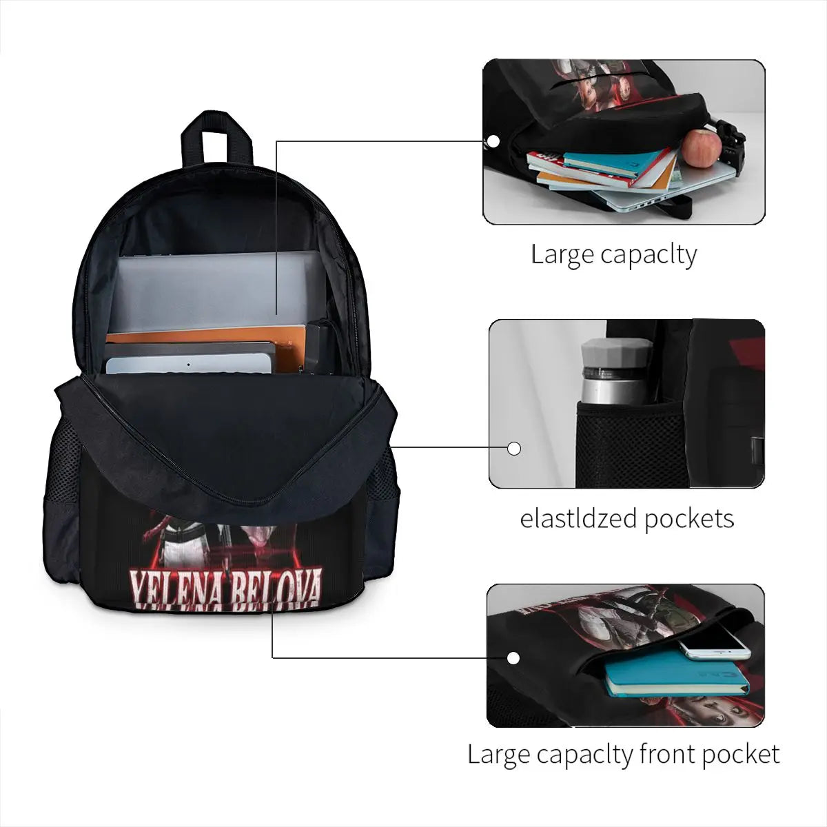 Yelena Belova Men's & Women&rsquo;s Backpacks - Harajuku School Bags