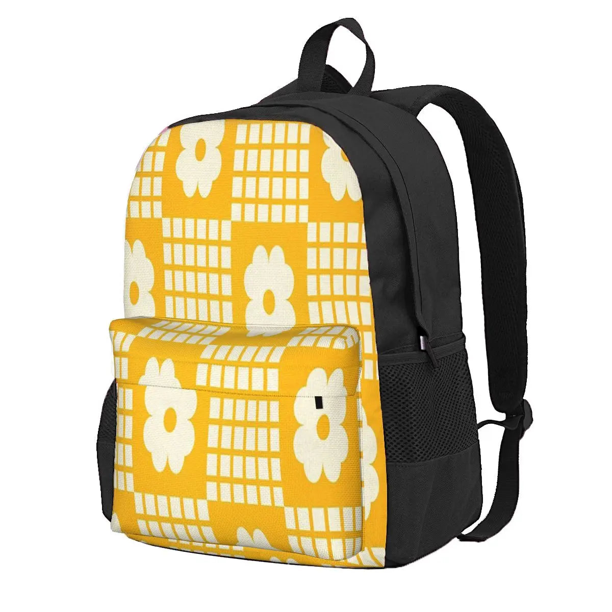 Yellow Check and Floral Backpacks for Men, Women, Kids