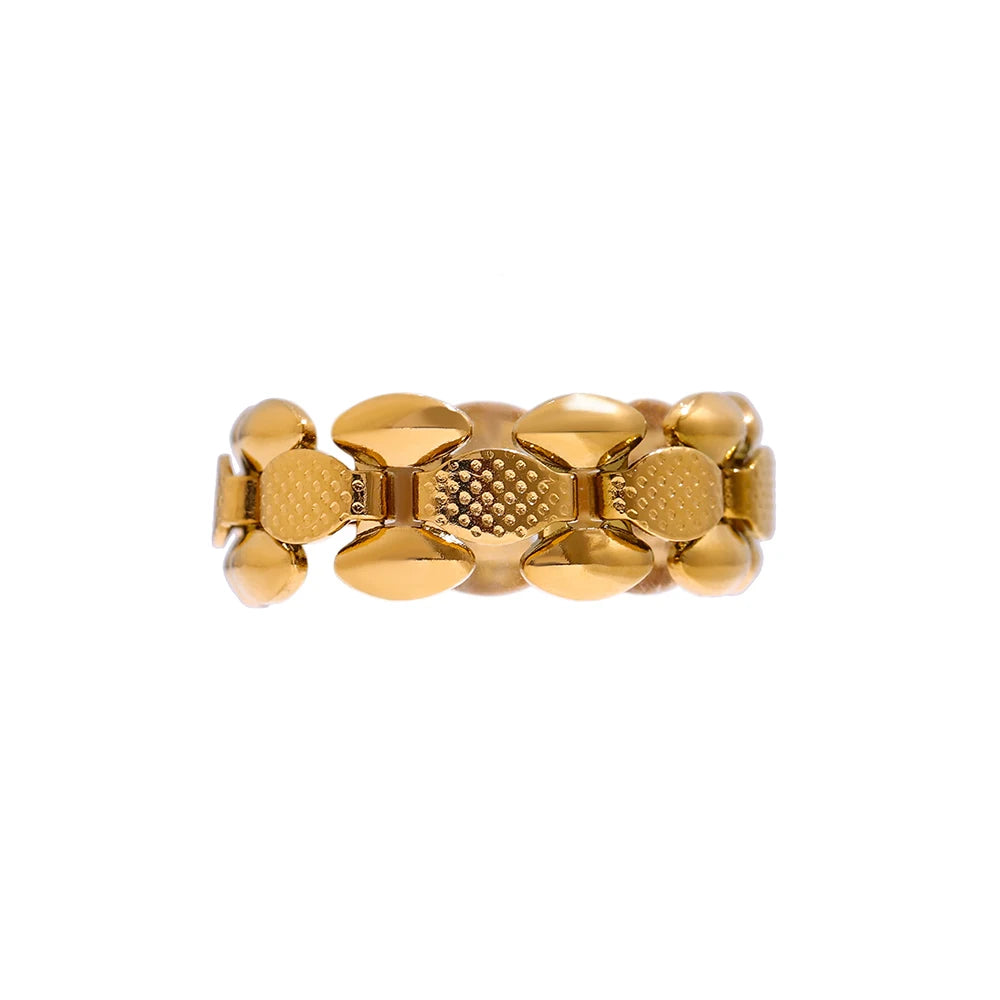 Stainless Steel Chain Ring Texture Charm Jewelry Gift
