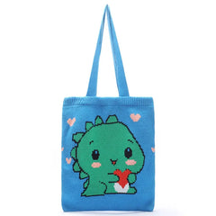 Cute Dino Handbag Foldable Women Shoulder Bags