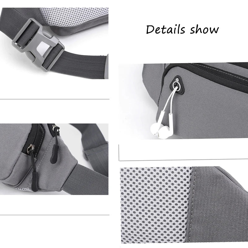 Camouflage Waist Bag with Earphone Hole for Men Women