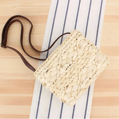 Small Fresh Straw Cross Bag Hand-woven Stroage Bags