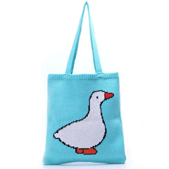 Knitting Shoulder Bag Reusable Shopping Pack Casual Tote Female Handbag