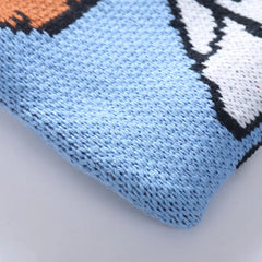 Knitted Winter Shoulder Bag Wool Girls Student Bookbag Tote