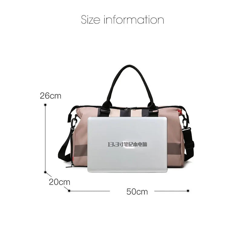 Yoga Gym Bag Women Travel Nylon Duffel Large Capacity Handbag Sac