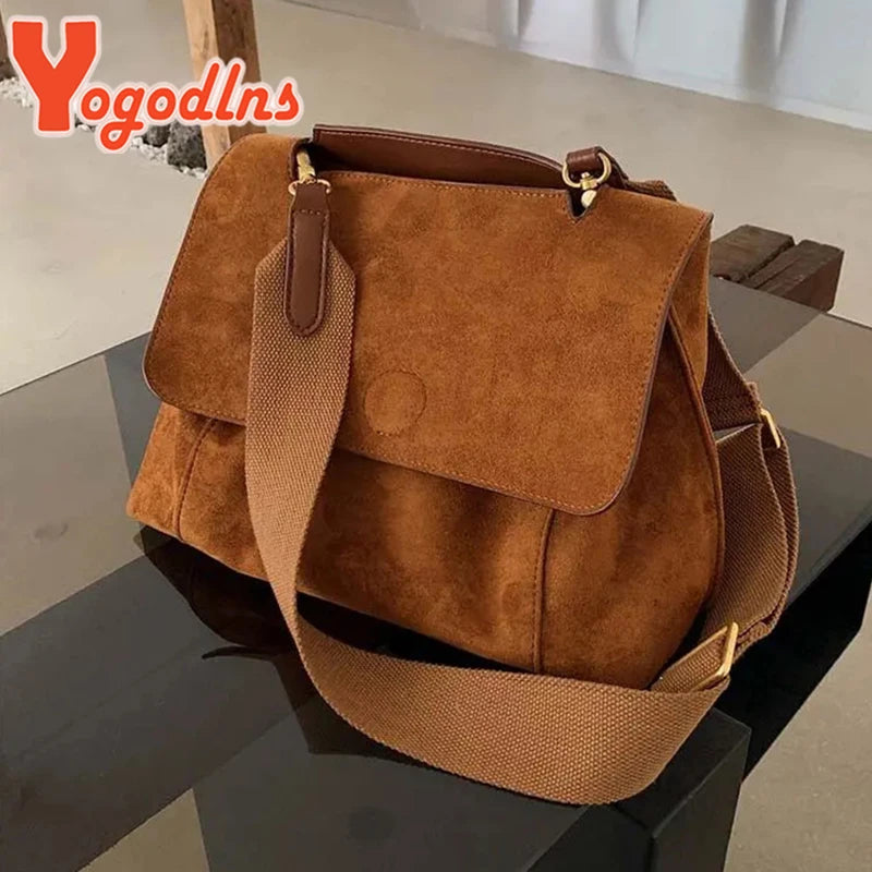 Fleece Shoulder Bag Female Crossbody Bag Large Capacity Messenger Bag