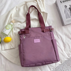 Casual Oxford Shoulder Bag Women Large Capacity Handbags Solid Handle Bag