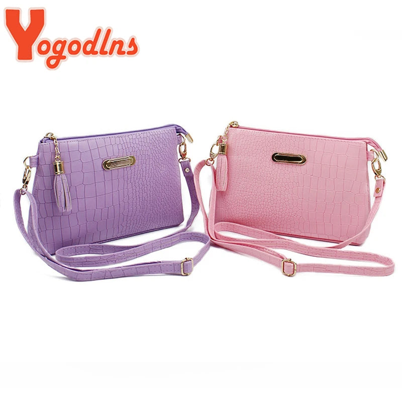 Crocodile Pattern Shoulder Bag Women PU Leather Messenger Bag Crossbody Handbag