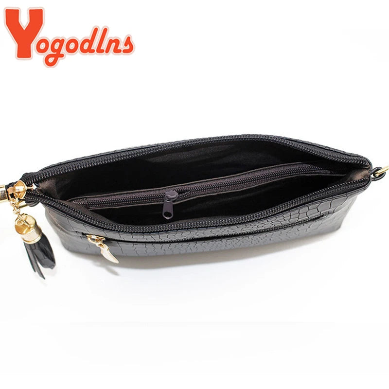 Crocodile Pattern Shoulder Bag Women PU Leather Messenger Bag Crossbody Handbag